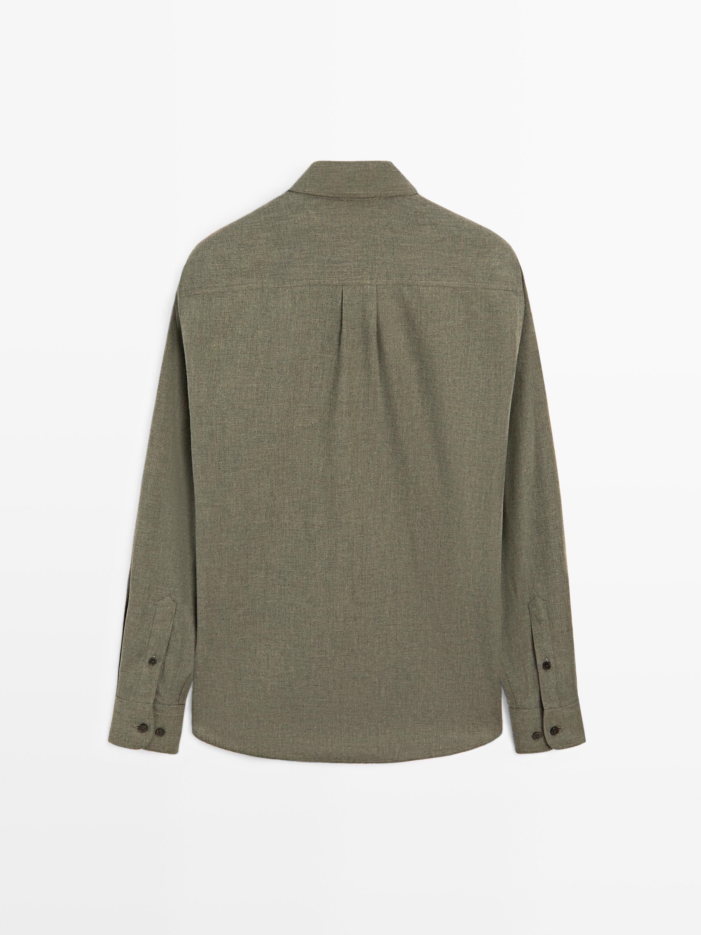 Regular fit melange shirt